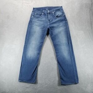 7 For All Mankind Jeans Mens 33x30 Blue Austyn Straight Dark Wash Mid Rise